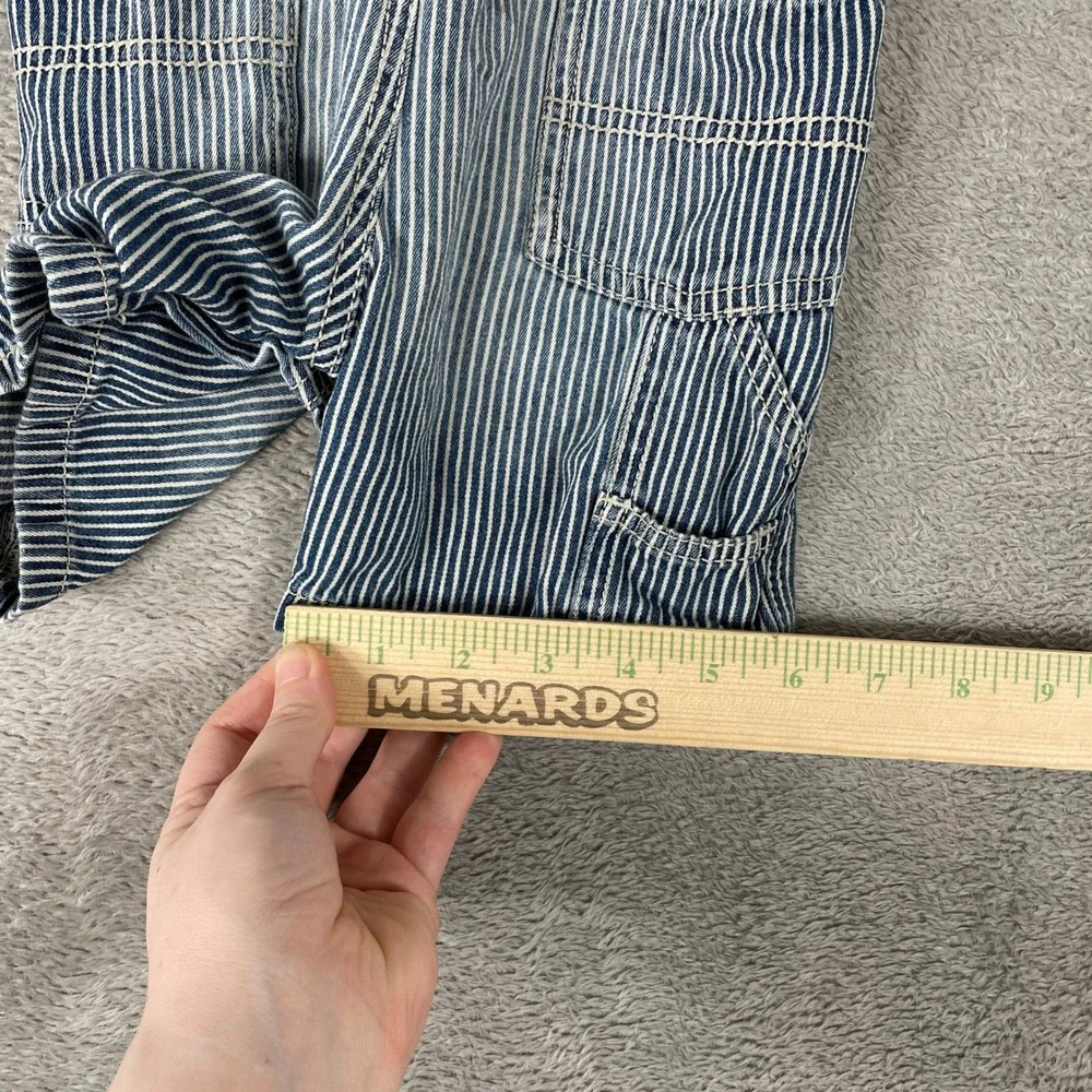 OshKosh Bgosh Hickory Stripe Overalls Kids 18M Blue Railroad Denim